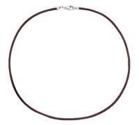 Collier Halskette Seide braun 2,8 mm 42 cm, Verschluss 925 Silber