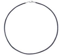 Collier Halskette Seide grau 2,8 mm 42 cm, Verschluss 925 Silber Kette