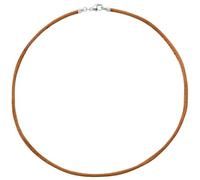 Collier Halskette Seide kupfer 2,8 mm 42 cm, Verschluss 925 Silber