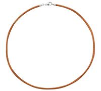 Collier Halskette Seide kupfer 2,8 mm 42 cm, Verschluss 925 Silber Kette