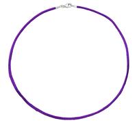Collier Halskette Seide lila 2,8 mm 42 cm, Verschluss 925 Silber Kette