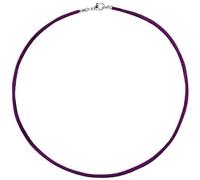 Collier Halskette Seide pflaume 42 cm - 2,8 mm, Verschluss 925 Silber