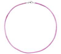 Collier Halskette Seide pink 42 cm - 2,8 mm, Verschluss 925 Silber