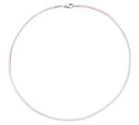 Collier Halskette Seide rose 42 cm - 2,8 mm, Verschluss 925 Silber