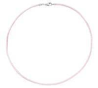 Collier Halskette Seide rosé 42 cm, Verschluss 925 Silber Kette