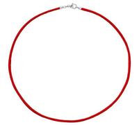 Collier Halskette Seide rot 2,8 mm 42 cm, Verschluss 925 Silber Kette