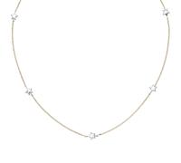 Collier Halskette Stern 375 Gold Gelbgold Weißgold bicolor diamantiert 43 cm