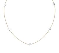 Collier Halskette Stern 375 Gold Gelbgold Weißgold bicolor diamantiert 43 cm