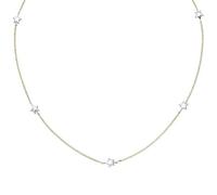Collier Halskette Stern 375 Gold Gelbgold Weißgold bicolor diamantiert 43 cm