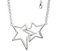 Collier Halskette Sterne 925 Silber mit Zirkonia 45 cm Kette Silberkette