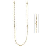 Collier JOBO, gold (goldfarben), Halsketten, Damen, Silber 925 (Sterlingsilber), L: 47, Collier, 925 Silber vergoldet mit Zirkonia 47 cm (92540057-0) goldfarben
