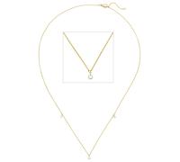 Collier JOBO "Kette mit kleinen Diamantanhängern", gelbgold 750, Halsketten, Damen, Diamanten Gelbgold 750, L: 45, Diamanten, Gelbgold 750, Collier, 750 Gold mit 3 Diamanten 45 cm (13599901-0) gelbgol