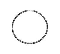 Collier JOBO, silber (edelstahlfarben), Halsketten, Damen, Edelstahl Keramik, L: 47, Edelstahl, Keramik, Collier, Keramik mit Edelstahl und 54 Zirkonia 47 cm (54094624-0) edelstahlfarben