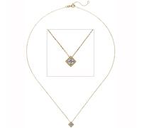 Collier Kette mit Anhänger 333 Gold Gelbgold 1 Zirkonia 45 cm