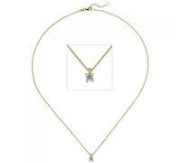 Collier Kette mit Anhänger 585 Gold Gelbgold 1 Diamant Brillant 0,25 ct. 45 cm
