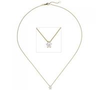 Collier Kette mit Anhänger 585 Gold Gelbgold 1 Diamant Brillant 0,70 ct. 45 cm