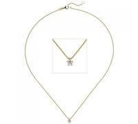 Collier Kette mit Anhänger 585 Gold Gelbgold 1 Diamant Brillant 0,15 ct. 45 cm