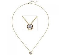 Collier Kette mit Anhänger 585 Gold Gelbgold 1 Diamant Brillant 1,0 ct. 45 cm