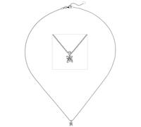 Collier Kette mit Anhänger 585 Gold Weißgold 1 Diamant Brillant 0,25 ct. 45 cm
