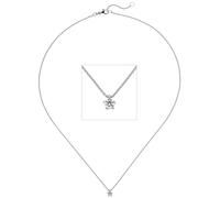 Collier Kette mit Anhänger 585 Gold Weißgold 1 Diamant Brillant 0,25 ct. 45 cm