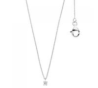 Collier Kette mit Anhänger zart 585 Gold Weißgold 1 Diamant Brillant 45 cm