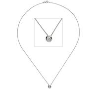 Collier Kette mit Anhänger 585 Gold Weißgold 1 Diamant Brillant 45 cm