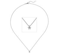 Collier Kette mit Anhänger 585 Gold Weißgold 1 Diamant Brillant 0,15 ct. 45 cm