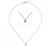 Collier Kette mit Anhänger 585 Gold Weißgold 1 Diamant Brillant 0,25 ct. 45 cm