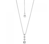 Collier Kette mit Anhänger 585 Gold Weißgold 4 Diamanten Brillanten 43 cm