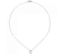 Collier / Kette mit Anhänger 925 Sterling Silber 16 Zirkonia 43 cm Silberkette
