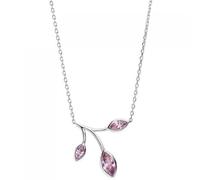 Collier Kette mit Anhänger 925 Sterling Silber 3 Zirkonia rosa 45 cm Kette