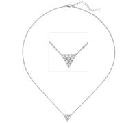 JOBO Collier Halskette mit Anhänger Dreieck 925 Silber 10 Zirkonia 46 cm