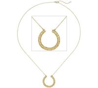 Collier Kette mit Anhänger Geflecht 750 Gold Gelbgold 45 cm Goldkette