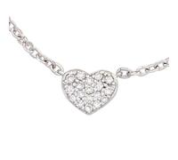 Collier Kette mit Anhänger Herz 585 Gold Weißgold 26 Diamanten 45 cm Halskette