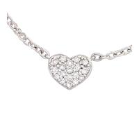 Collier Kette mit Anhänger Herz 585 Gold Weißgold 26 Diamanten 45 cm Halskette