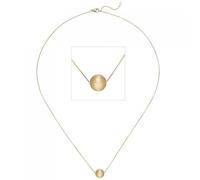 Collier Kette mit Anhänger Kugel 750 Gelbgold matt 45 cm Halskette