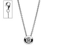 Jobo Damen Collier Kette mit Anhänger rund 925 Sterling Silber 1 Zirkonia 42 cm Silberkette