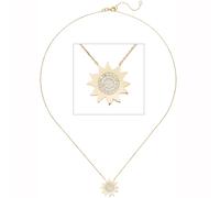 Collier Kette mit Anhänger Sonne 333 Gold Gelbgold 37 Zirkonia 44 cm