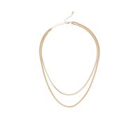 Collier LASCANA, Damen, Gr. Eisen Messing, L: 50, goldfarben, Eisen, Messing, glänzend, Halsketten Collier, 2-reihige Halskette, Schlangenkette (35975809-0) goldfarben