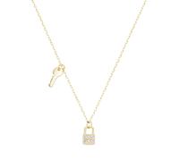Collier LUIGI MERANO "Schloss und Schlüssel, Zirkonia Steine, Gold 375", gold, Halsketten, Damen, 45cm, Gelbgold 375, Collier (90648359-0) gold