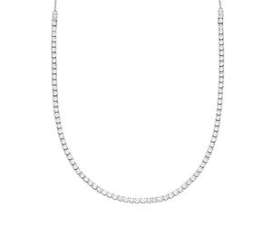 Collier MICHAEL KORS "Premium Tenniskette", silber (metallfarben, kristallweiß), Halsketten, Damen, Metall, L: 42 B: 2,5mm, Collier, mit Zirkonia (synth.), B:2,5mm (51085966-0) metallfarben, kristallw