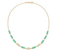 Collier "mit Emaille-Einlagen und Zirkonia, Silber 925", gold, GIORGIO MARTELLO MILANO, Halsketten, Damen, 45cm, Silber 925 (Sterlingsilber), Collier (20484510-0) gold