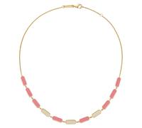 Collier "mit Emaille-Einlagen und Zirkonia, Silber 925", rosa (gold), GIORGIO MARTELLO MILANO, Halsketten, Damen, 45cm, Silber 925 (Sterlingsilber), Collier (83327756-0) gold