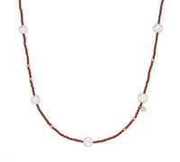 Collier "mit Süßwasser-Perlen und Ziersteinen, Silber 925", gold, GIORGIO MARTELLO MILANO, Halsketten, Damen, 90cm, Silber 925 (Sterlingsilber), Collier (56838349-0) gold