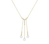 Collier "mit Süßwasser-Perlen und Zirkonia, Silber 925", gold, GIORGIO MARTELLO MILANO, Halsketten, Damen, 45cm, Silber 925 (Sterlingsilber), Collier (51407726-0) gold