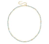 Giorgio Martello Milano Collier mit türkisfarbigen Amazonit-Kugeln, Silber 925 45 cm