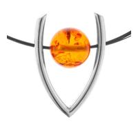 Collier OSTSEE-SCHMUCK "Ostsee-Schmuck Collier Bernsteinkugel 16 mm" Gr. 42, silber, Halsketten, Damen, 42cm, Bernstein, L: 42, Collier (77411519-42) silber