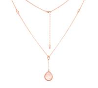 Collier rosévergoldet aus 925 Silber mit Quarz Anhänger