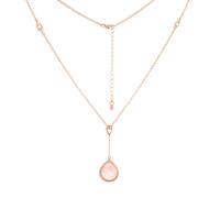 Collier rosévergoldet aus 925 Silber mit Quarz Anhänger