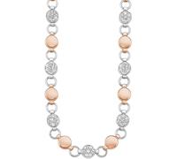 Collier S.OLIVER "9239436", rosa (silberfarben, roségoldfarben, kristallweiß), Halsketten, Damen, Edelstahl, L: 45 B: 7mm, Collier, mit Kristallstein, B:7mm (761536-0) silberfarben, roségoldfarben, kr
